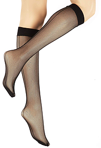 Pretty Polly Fishnet Backseam Knee Highs (2 Pair Pack)